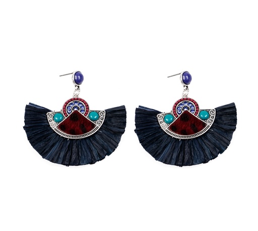 [31691] Aretes borla N.5 azul x par