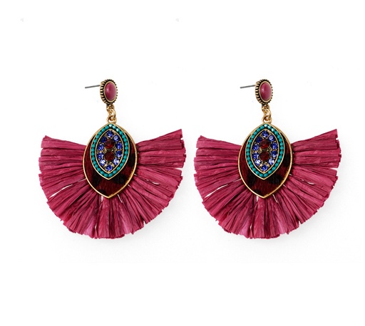 [31694] Aretes borla N.8 fuchsia x par