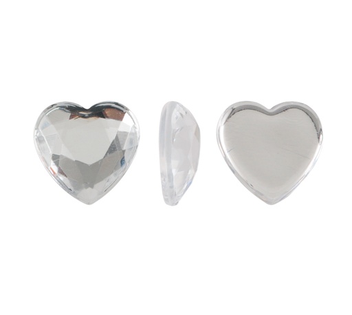 [13039] Acrilico K1020 corazon plano 6mm crystal 2 x und