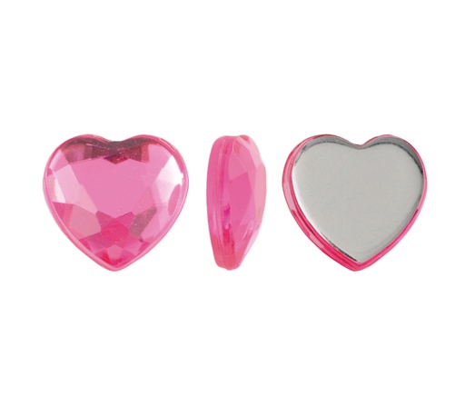 [13038] Acrilico K1020 corazon plano 6mm indian pink 24 x und