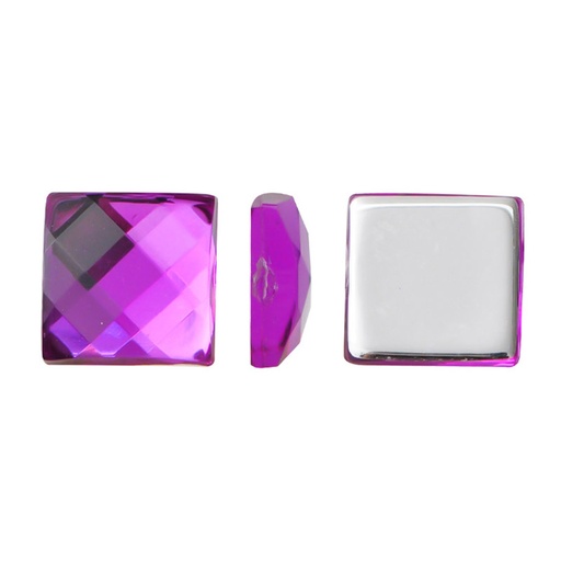 [15654] Acrilico K1026 cuadrado plano 8mm purple velvet 5 x und