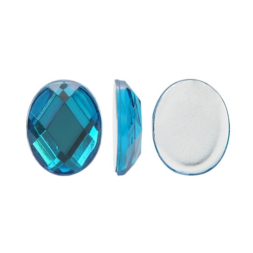 [14802] Acrilico K1029 oval plano 8x10mm blue zircon 39 x und