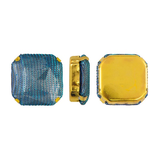 [12066] Acrilico sq 22mm oro/#12 azul x und