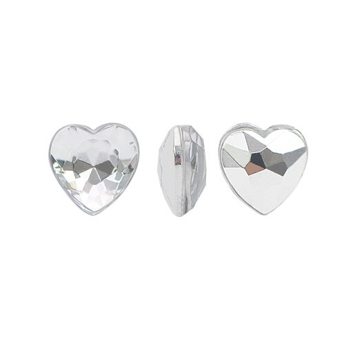 [31023] Acrilico K1019 corazon con cono 5mm crystal 2 x und