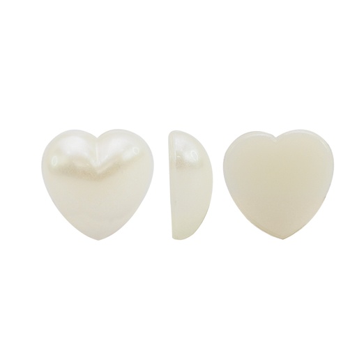 [30013] Acrilico K1057 corazon plano 10mm white pearl J2 x und