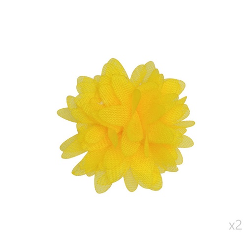 [22877] Flor organza 4-4.5cm N.111 amarillo x par