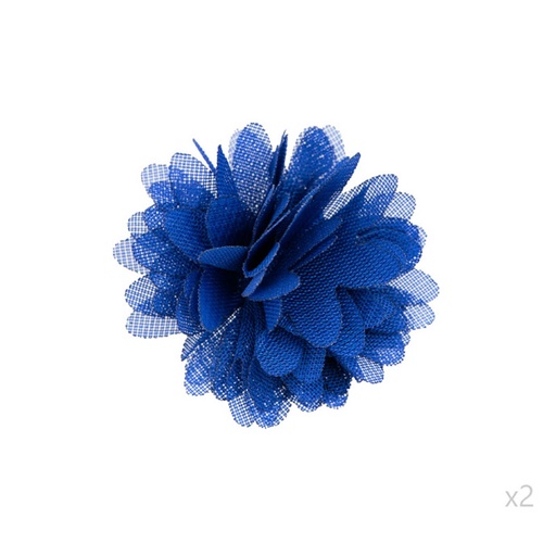 [22921] Flor organza 4-4.5cm N.26 azul rey x par