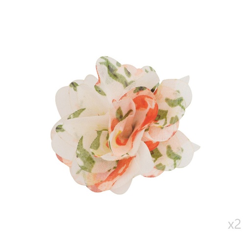 [23213] Flor organza 5cm beige flor x par