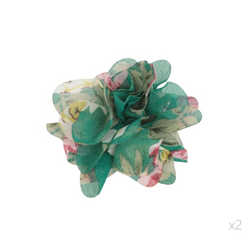 [23427] Flor organza 5cm verde x par