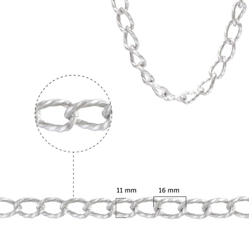 [11070] Cadena aluminio K1430 16x11mm K-08 x mt