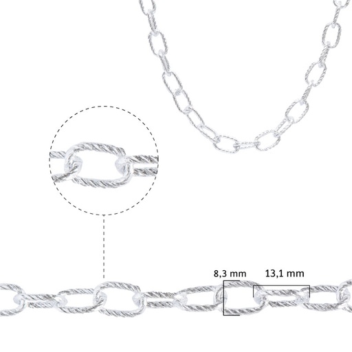 [21395] Cadena aluminio K1522 13.1x8.3mm K-15 x mt