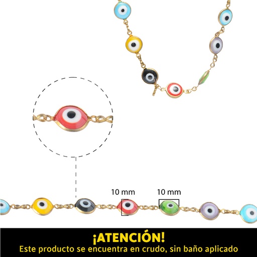 [22076] Cadena brass ojo de fatima/R mix 10mm x m