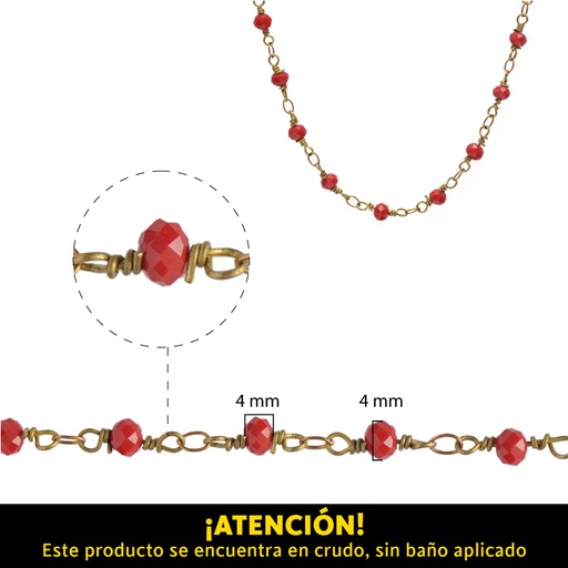 [30071] Cadena rondela 4mm C037 coral /R x m