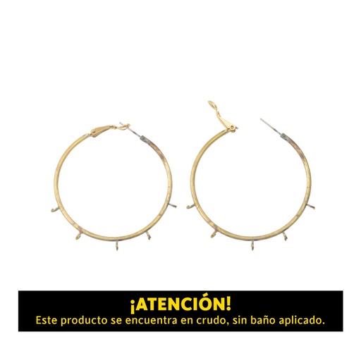 [32224] Aretes aro 50mm con 5 argollas/R x 10 pares