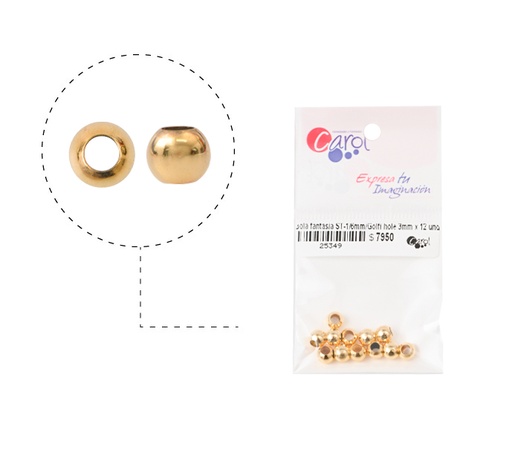 [25349] Bola golfi ST-1/6mm hole 3mm x 12unds