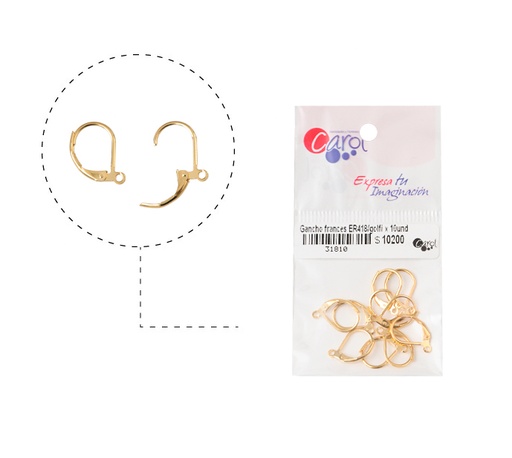 [31810] Gancho frances ER418/Golfi 13.2x10mm x 10unds