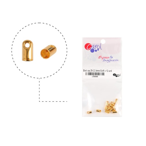 [15800] End cap 25/C/2 4mm/Golfi x 12 und