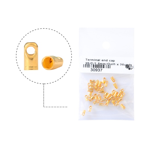 [30937] Terminal end cap 25/C/1.5x4.2mm/Golfi x 36unds