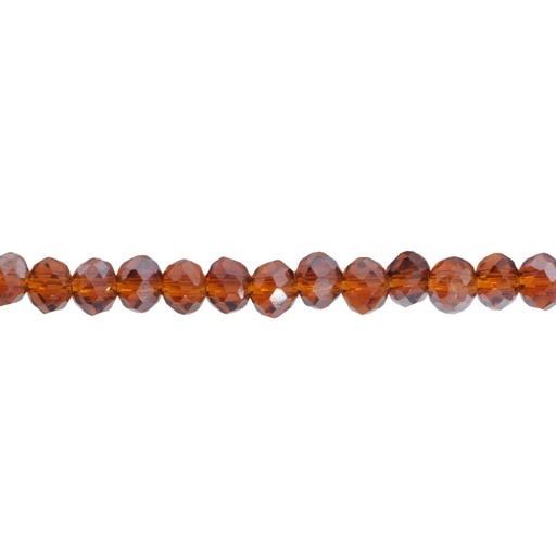 [10973] Murano rondela facetada 4mm smoked topaz 12AB x 124und