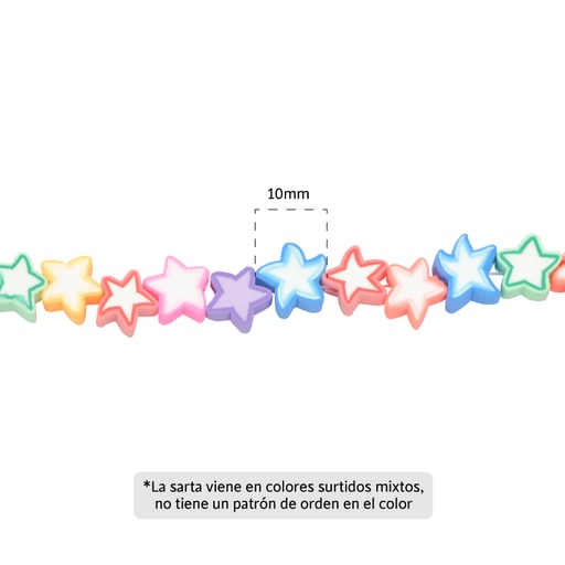 [21771] Sarta fimo estrella 10mm mix x 40unds