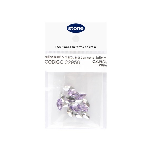 [22956] Acrilico K1015 marquesa con cono 4x8mm violet 9 x 14 unds