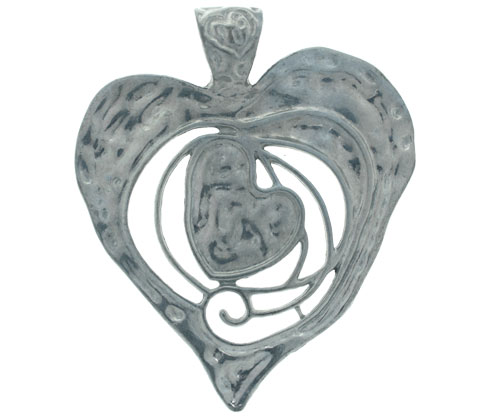 [10186] Pendiente corazon 73x62mm A-35383/R x und