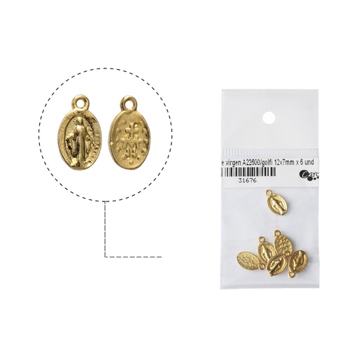 [31676] Dije virgen A22600/golfi 12x7mm x 6 und