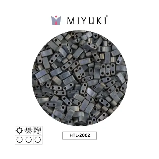 [31210] Miyuki half tila 5x2.3x1.9mm HTL2002 matte metallic silver gray x 250G