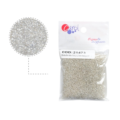 [21473] Mostacilla china 11/0-2.0-2.5mm transparent x 50 g