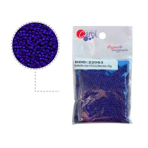 [22063] Mostacilla china 11/0-2.00-2.5mm azul x 50g