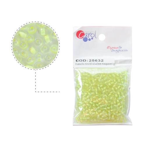 [25632] Mostacilla china 6/0 4.0-4.5mm transparent light yellow x 50g