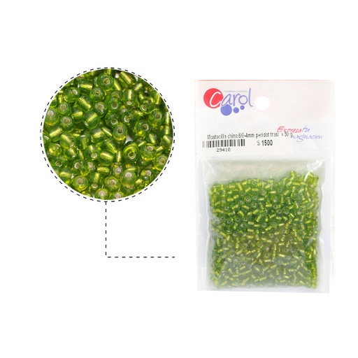 [29410] Mostacilla china 6/0-4mm peridot trasl  x 50 grs