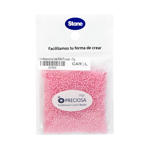 [22982] Mostacilla checa preciosa 2mm 38394 P rosado x 50g