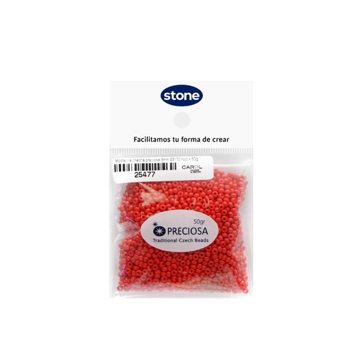 [25477] Mostacilla checa preciosa 8/0 3mm 93170 rojo x50g