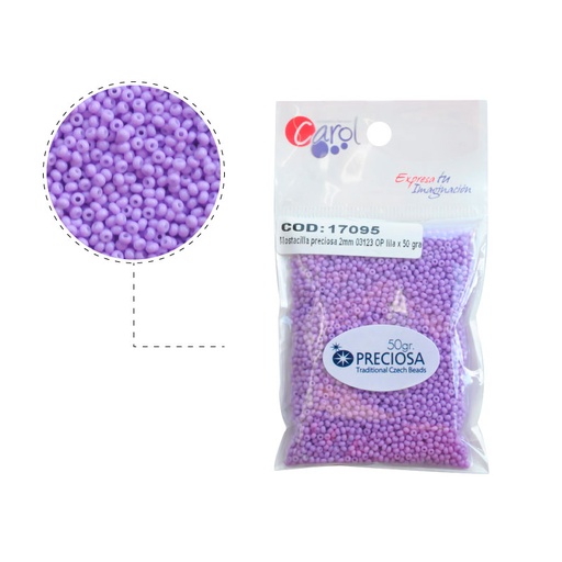 [17095] Mostacilla checa preciosa 2mm 03123 OP lila x 50g