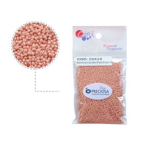 [28555] Mostacilla checa preciosa 2mm 03185 OP palo de rosa x 50g