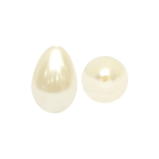 [19731] Perla sintetico gota 1H 10x14mm cream CX-902 x und