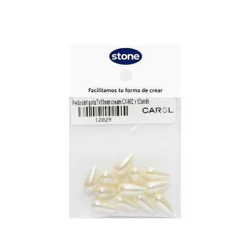 [12029] Perla sintetica gota 7x13mm cream CX-902 x 12unds