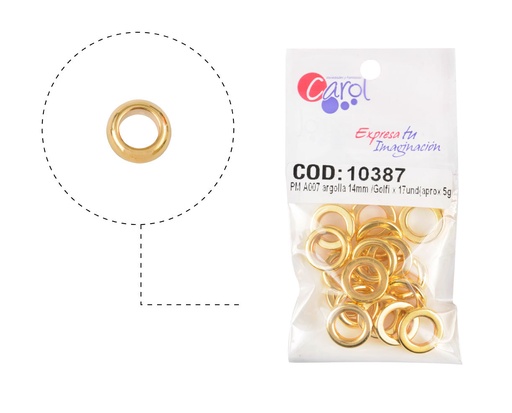 [10387] Plastimetal A007 argolla 14mm /Golfi x 17und(aprox 5gr)