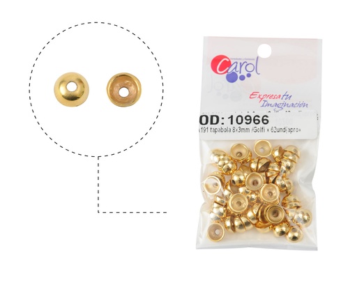 [10966] Plastimetal A191 tapabola 8x3mm /Golfi x 62und(aprox 5gr)