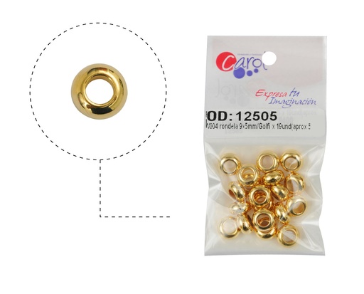 [12505] Plastimetal W004 rondela 9x5mm/Golfi x 19und(aprox 5gr)