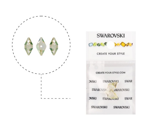 [18719] 5747 swarovski double spike  crystal luminous green 12x6mm 2spike x 2unds