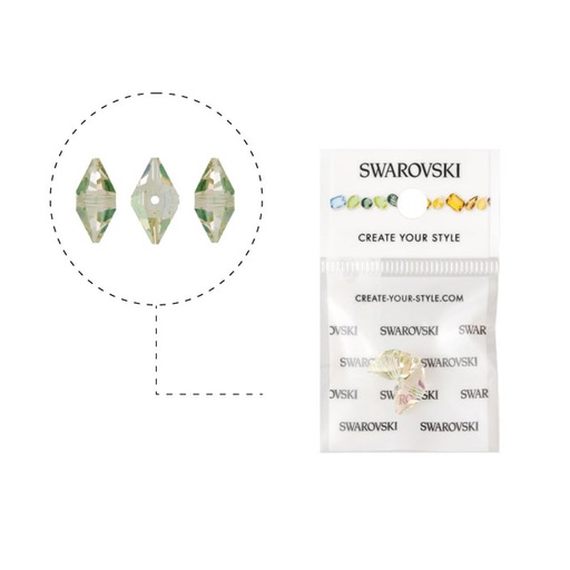 [23540] 5747 swarovski double spike  crystal luminous green 12x6mm x 2unds