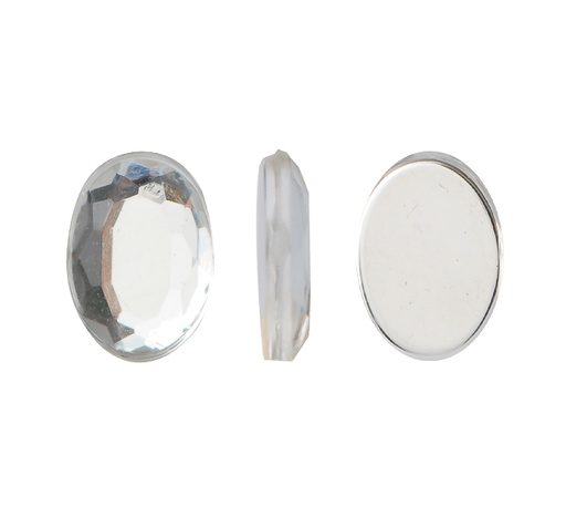 [11382] Acrilico K1023 oval plano 6x8mm crystal 2 x und