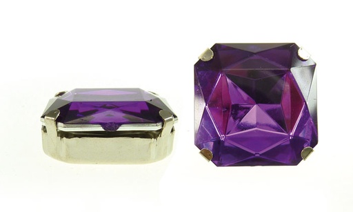 [12022] Acrilico K1034 asscher con cono 23mm/nq purple velvet 5 x und