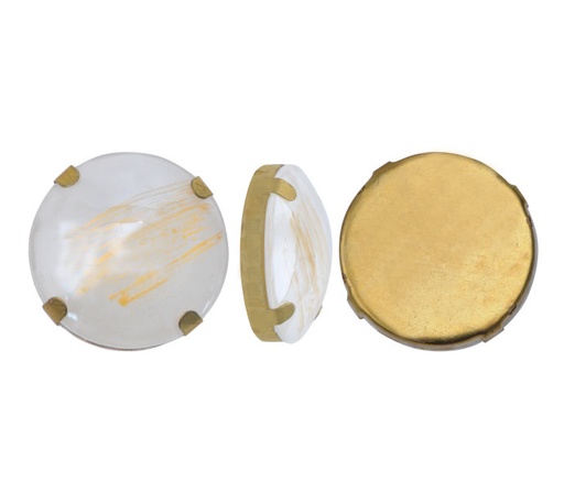 [12049] Acrilico redonda 30mm oro/crema x und