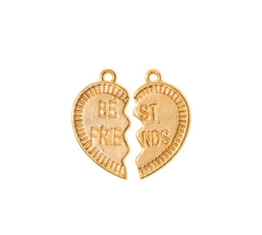 [12313] Dije corazon best friend W-3493/Golfi 24x13mm x set