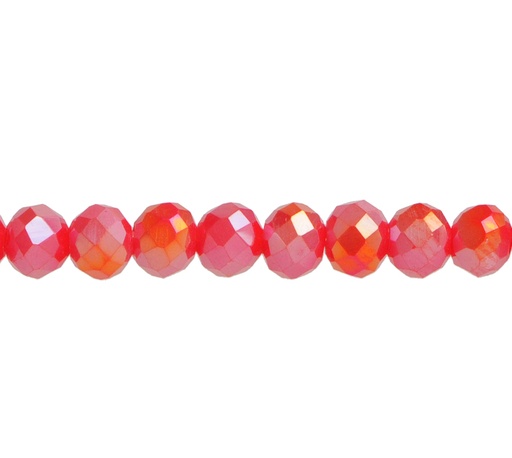 [12616] Murano rondela facetada 4mm rojo coral 82AB x 114und