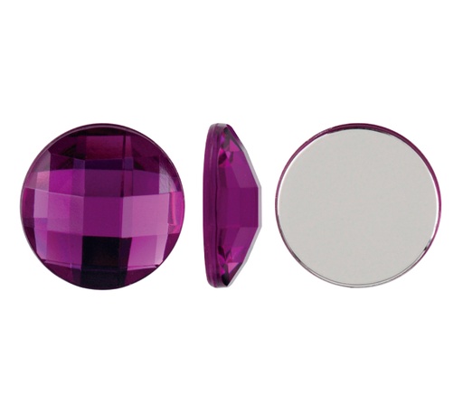 [13876] Acrilico K1021 redondo plano 8mm purpple velvet 5 x und