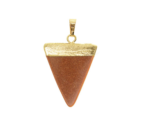 [14103] Pendiente triangulo lluvia de oro 26x31mm x und